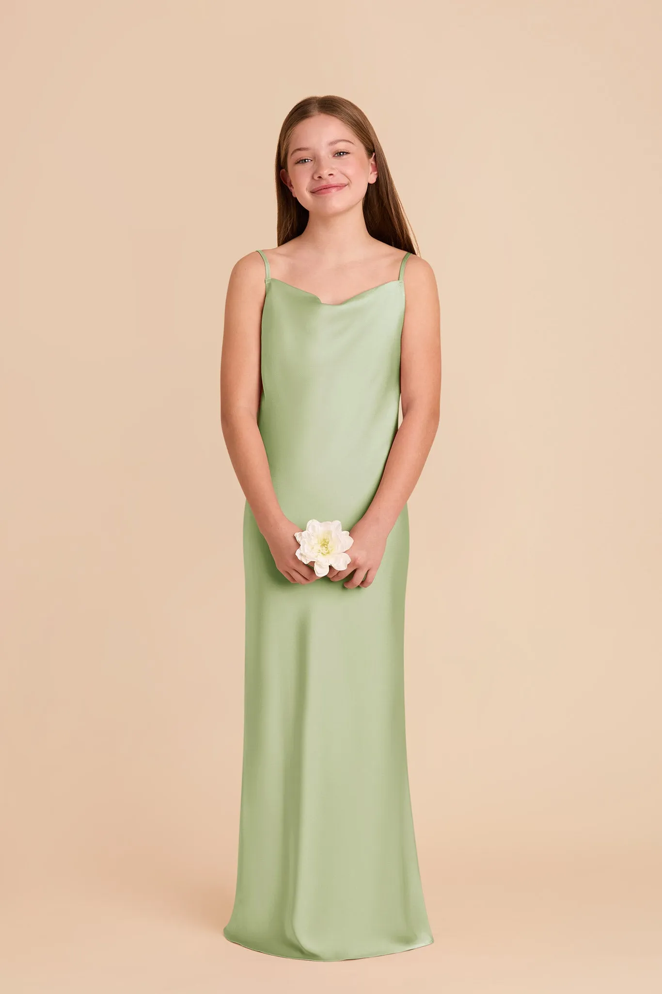 Elisa Junior Matte Satin Dress - Pale Pistachio sold by Birdy Grey product image thumbnail 2