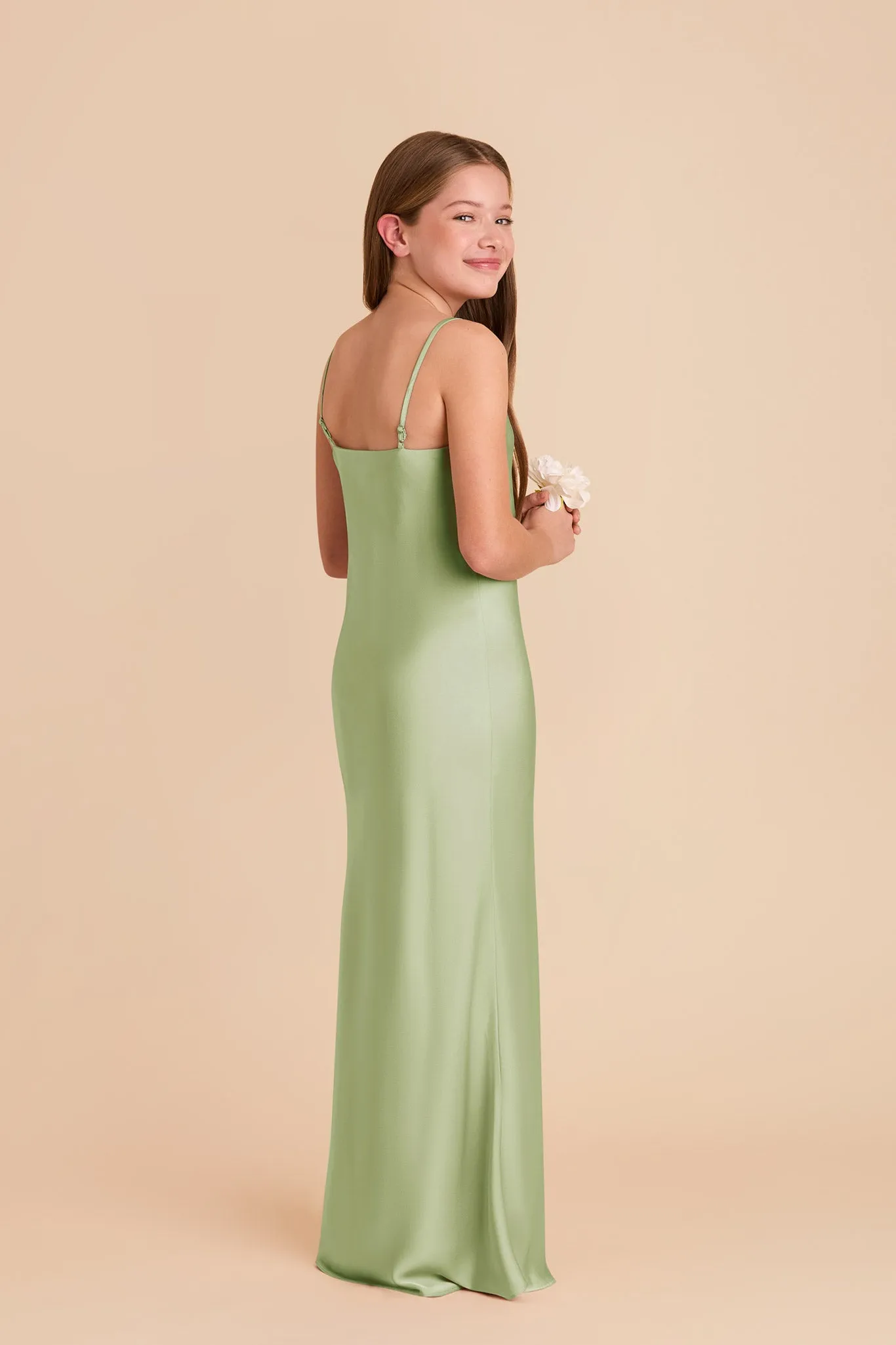 Elisa Junior Matte Satin Dress - Pale Pistachio sold by Birdy Grey product image thumbnail 3