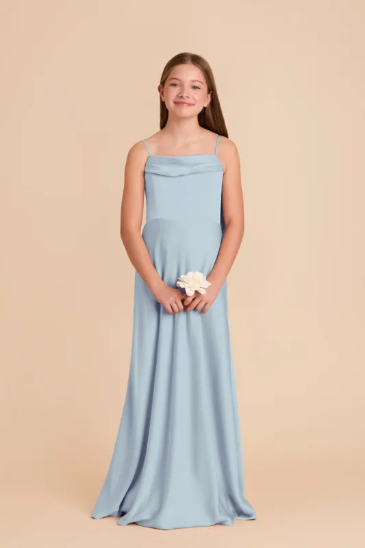 Mimi Junior Matte Satin Dress - Mist Blue sold by Birdy Grey