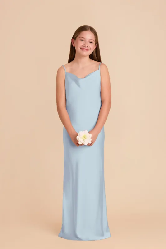 Elisa Junior Matte Satin Dress - Mist Blue sold by Birdy Grey