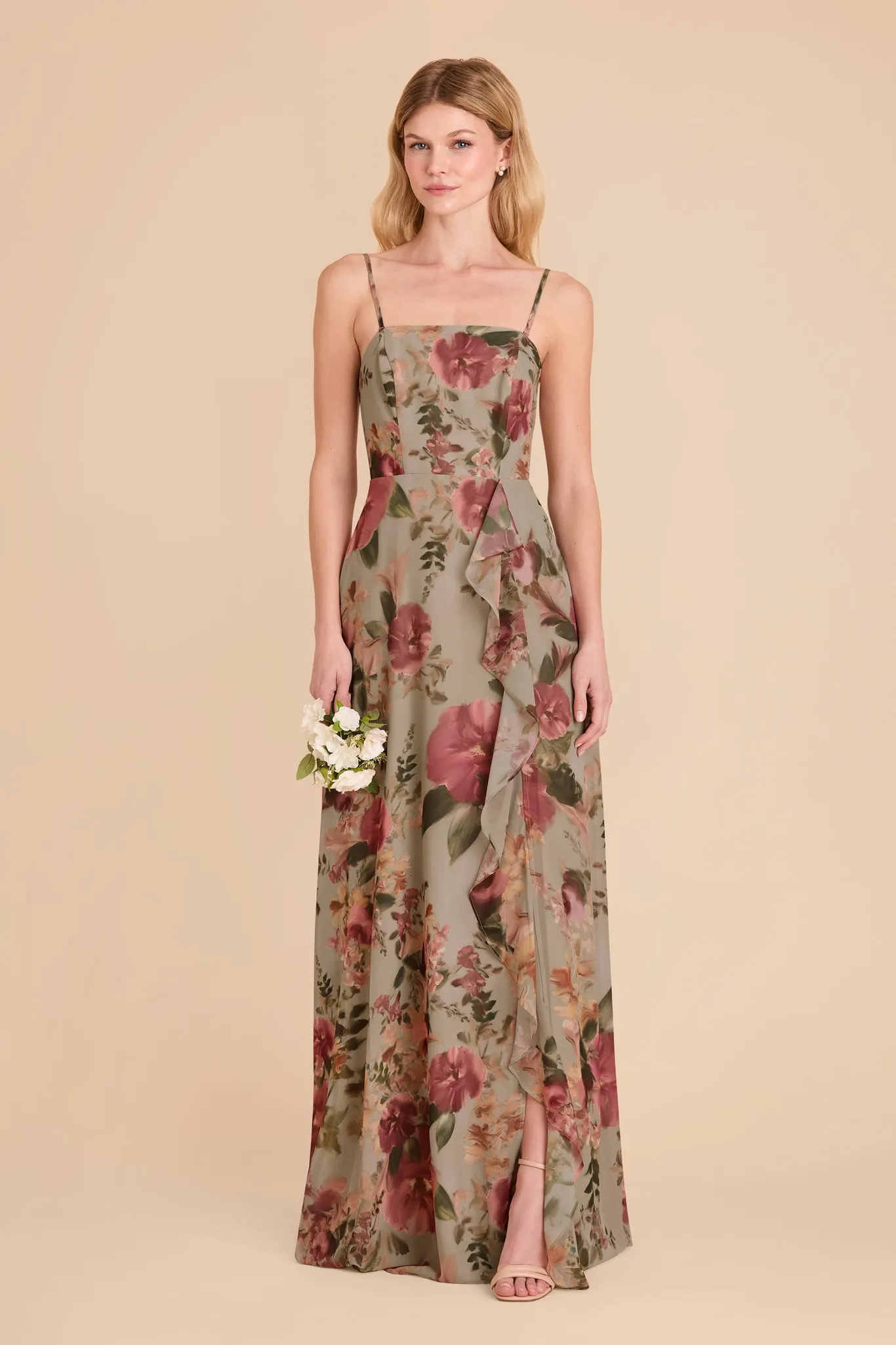 Winnie Convertible Chiffon Dress - Silver Sage Painted Botanics sold by Birdy Grey product image thumbnail 3