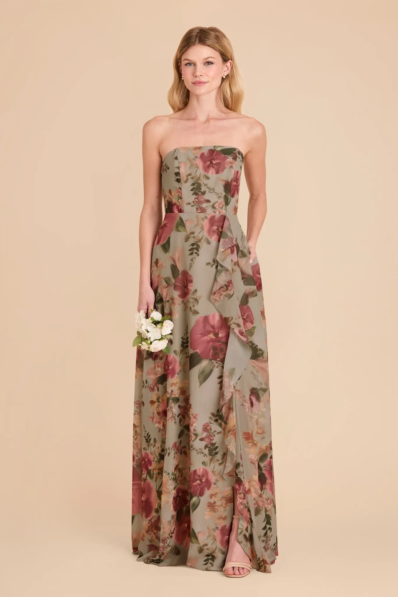 Winnie Convertible Chiffon Dress - Silver Sage Painted Botanics sold by Birdy Grey product image thumbnail 2
