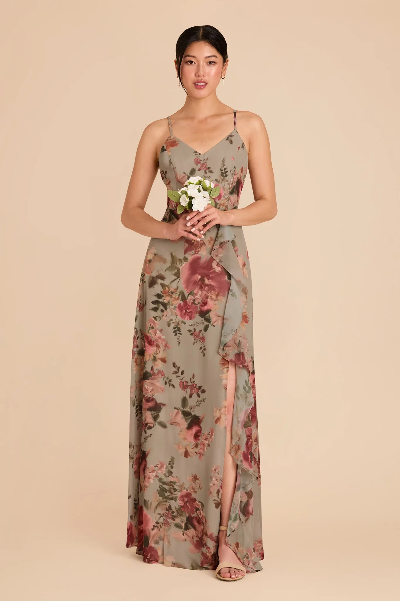 Theresa Chiffon Dress - Silver Sage Painted Botanics sold by Birdy Grey product image thumbnail 2