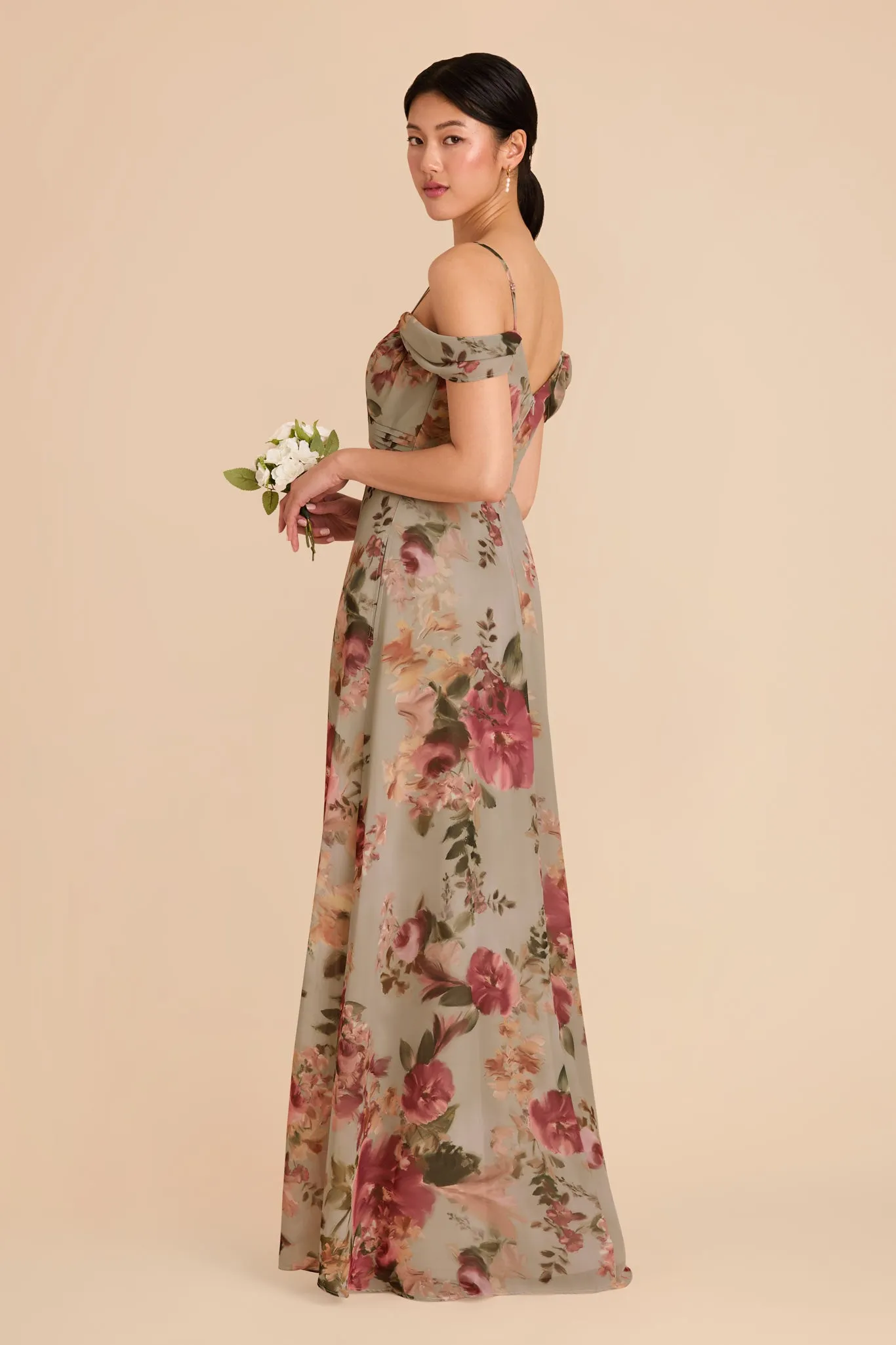 Spence Convertible Dress With Slit - Silver Sage Painted Botanics sold by Birdy Grey product image thumbnail 3