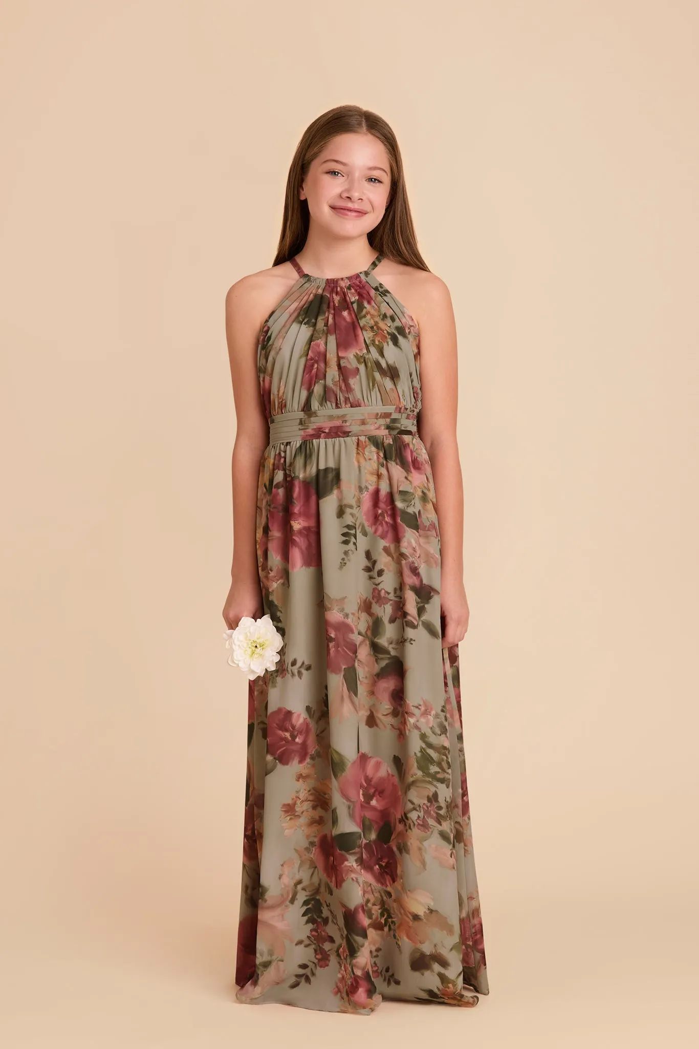 Sienna Junior Dress - Silver Sage Painted Botanics sold by Birdy Grey