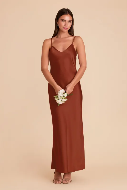 Alice Matte Satin Dress - Auburn sold by Birdy Grey