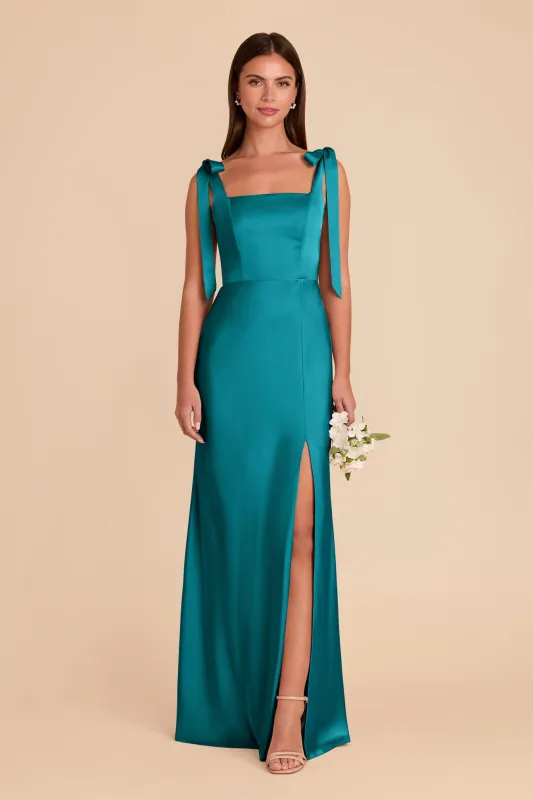 Alex Convertible Dress Matte Satin - Teal sold by Birdy Grey