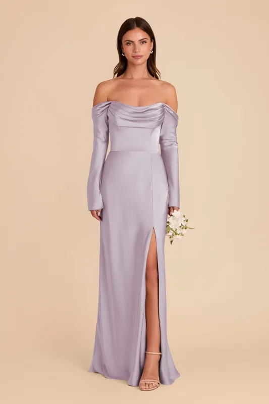 Maya Matte Satin Dress - Dusty Lilac sold by Birdy Grey
