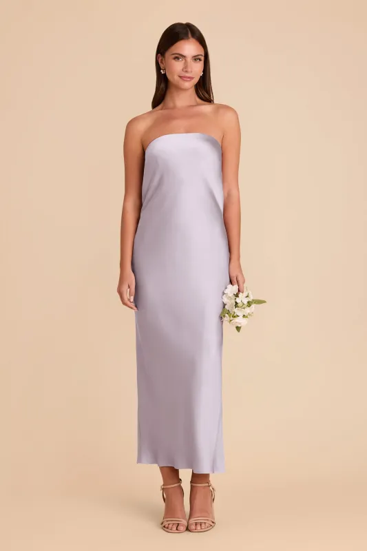 Isla Matte Satin Dress - Dusty Lilac sold by Birdy Grey