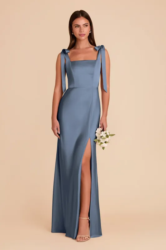 Alex Convertible Dress Matte Satin - French Blue sold by Birdy Grey