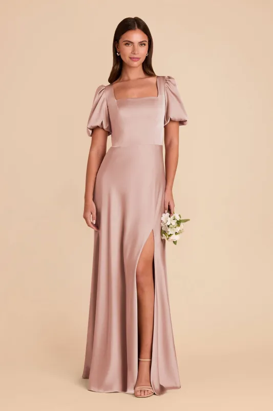Judy Matte Satin Dress - English Rose sold by Birdy Grey