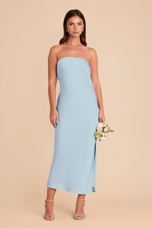 Isla Matte Satin Dress - Mist Blue sold by Birdy Grey
