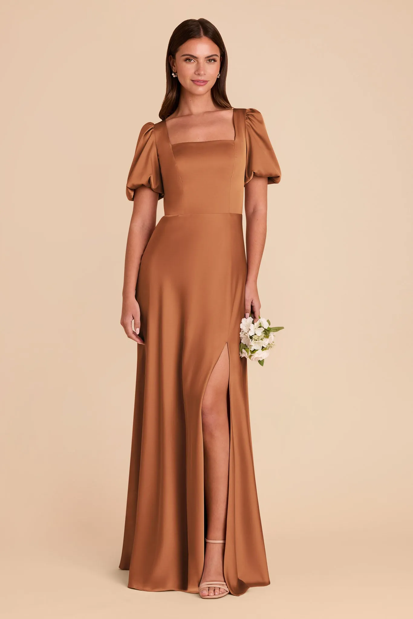 Judy Matte Satin Dress - Rust sold by Birdy Grey product image thumbnail 3