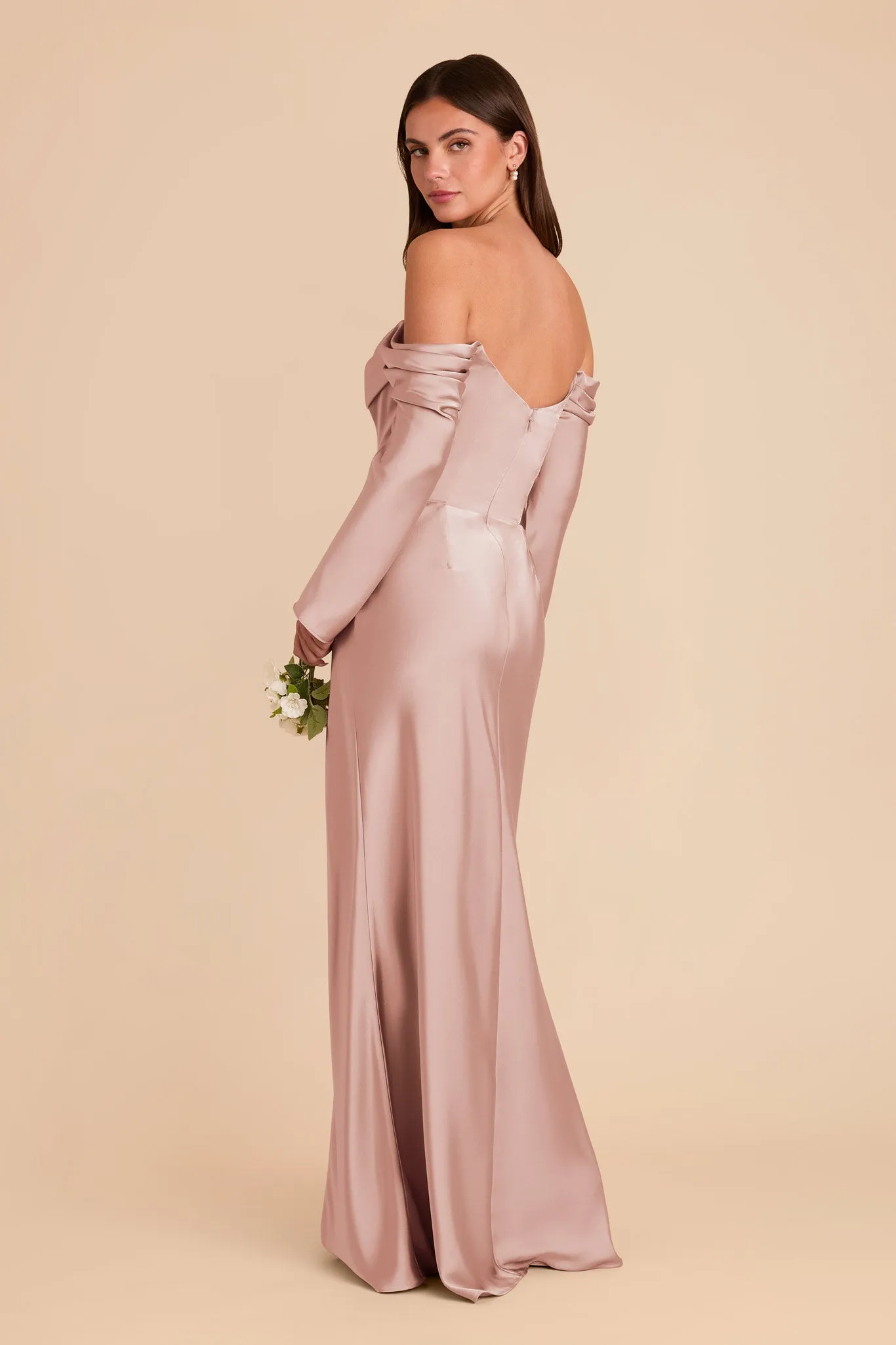Maya Matte Satin Dress - English Rose sold by Birdy Grey product image thumbnail 5
