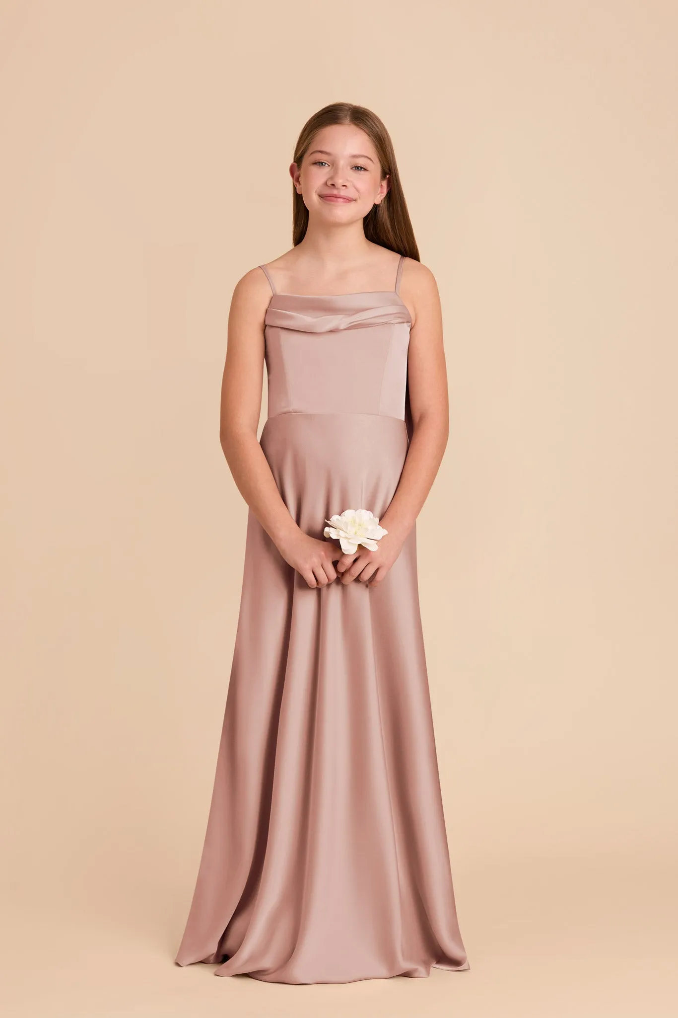 Mimi Junior Matte Satin Dress - English Rose sold by Birdy Grey