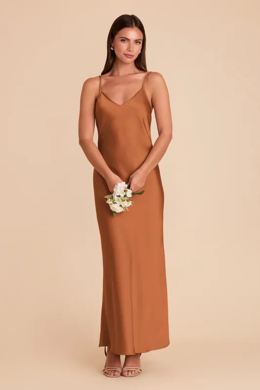 Alice Matte Satin Dress - Rust sold by Birdy Grey