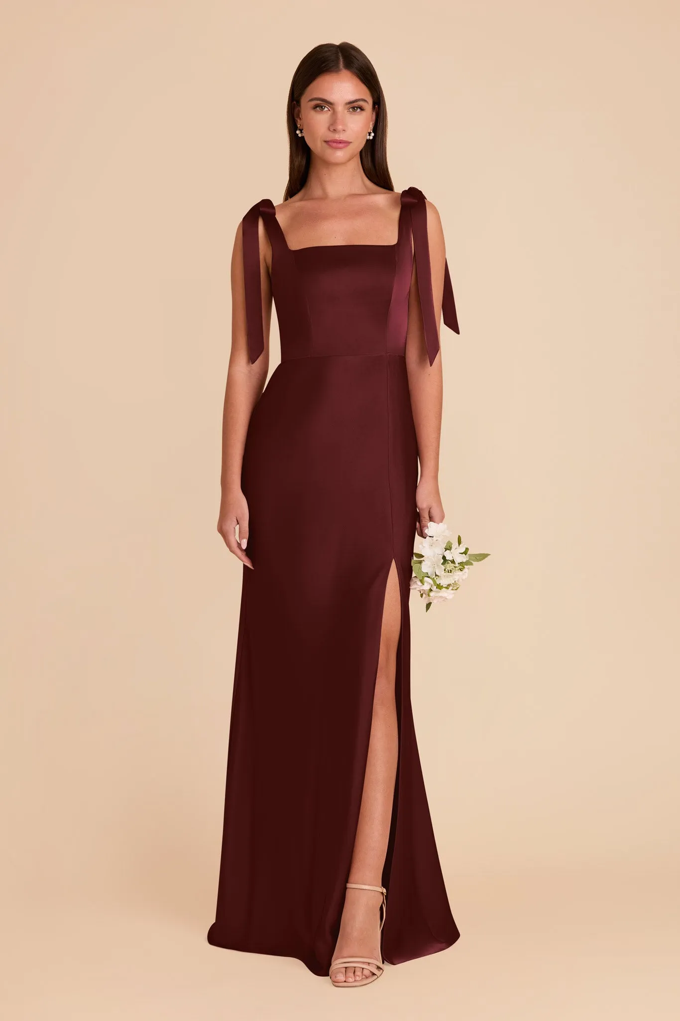 Alex Convertible Dress Matte Satin - Cabernet sold by Birdy Grey product image thumbnail 3