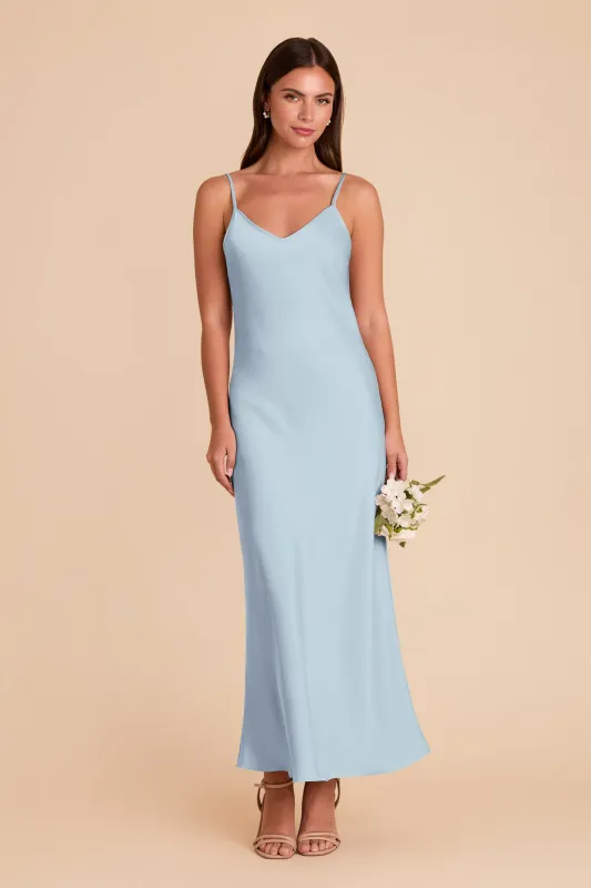 Alice Matte Satin Dress - Mist Blue sold by Birdy Grey