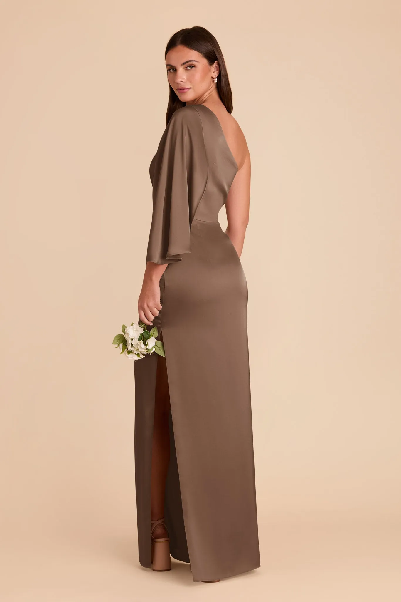 Christine Matte Satin Dress - Mocha sold by Birdy Grey product image thumbnail 5