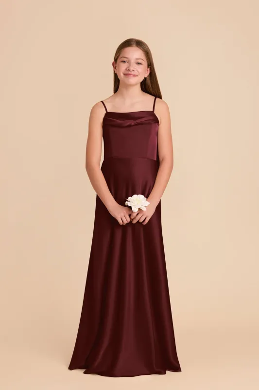 Mimi Junior Matte Satin Dress - Cabernet sold by Birdy Grey
