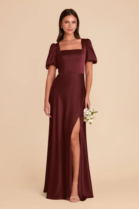 Judy Matte Satin Dress - Cabernet sold by Birdy Grey