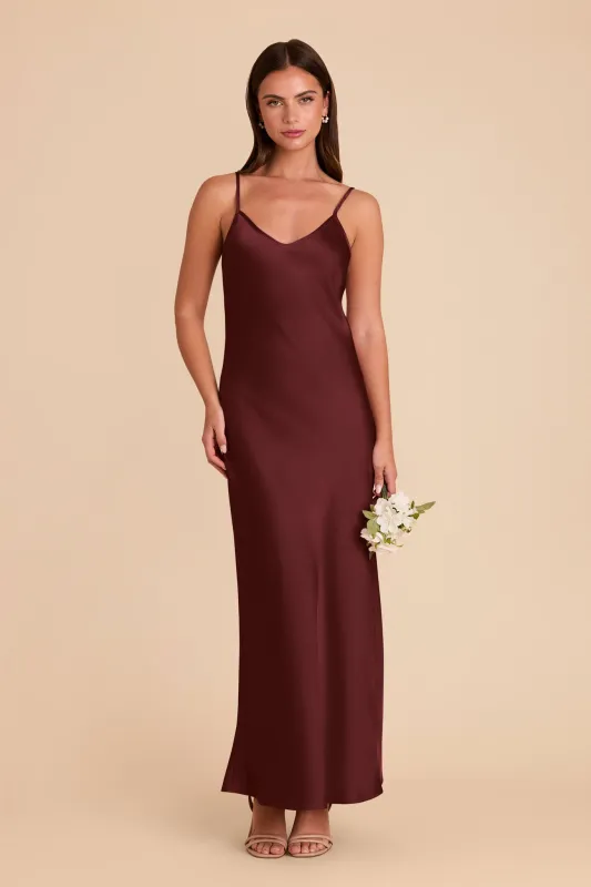 Alice Matte Satin Dress - Cabernet sold by Birdy Grey
