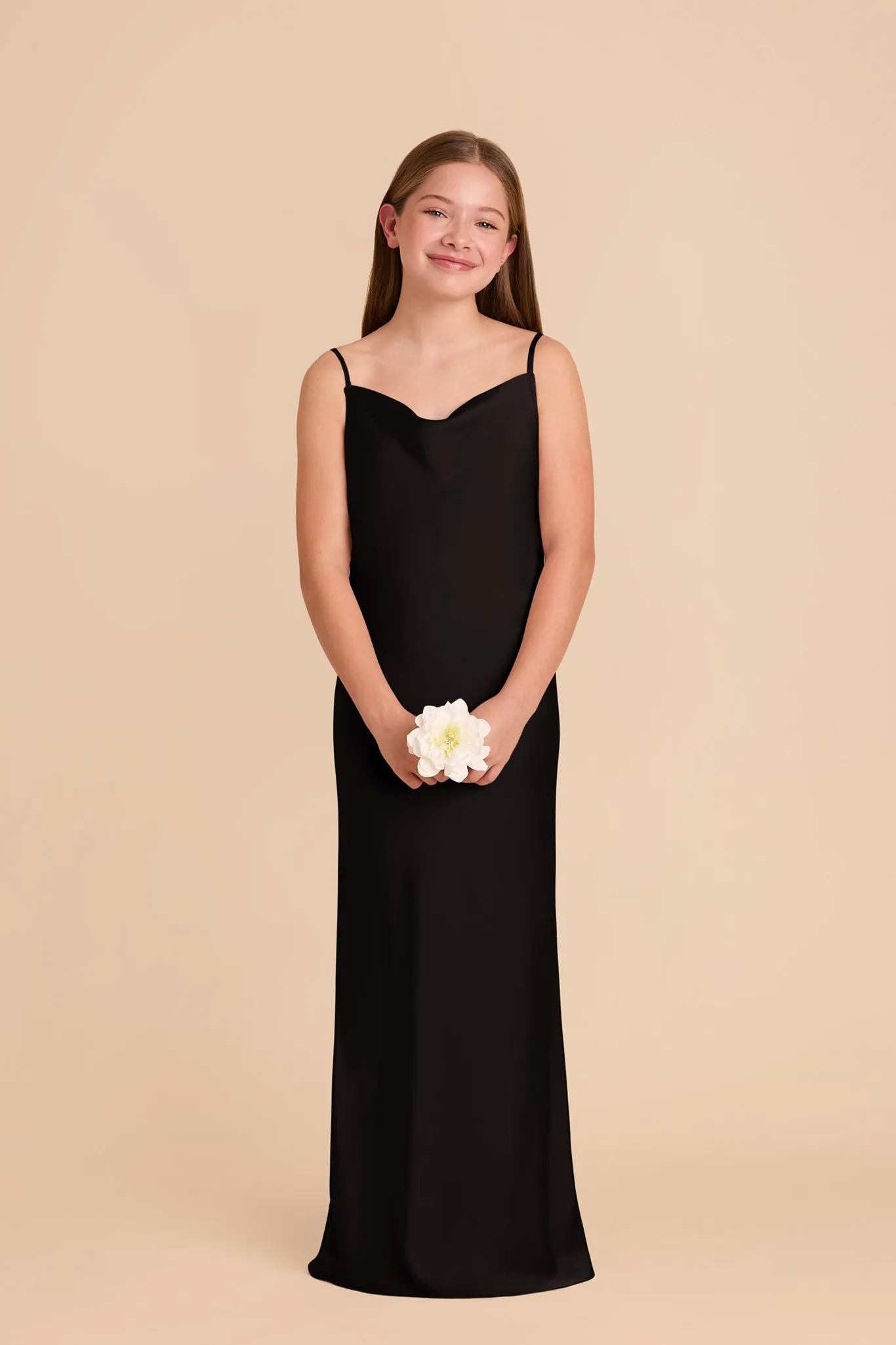 Elisa Junior Matte Satin Dress - Black sold by Birdy Grey