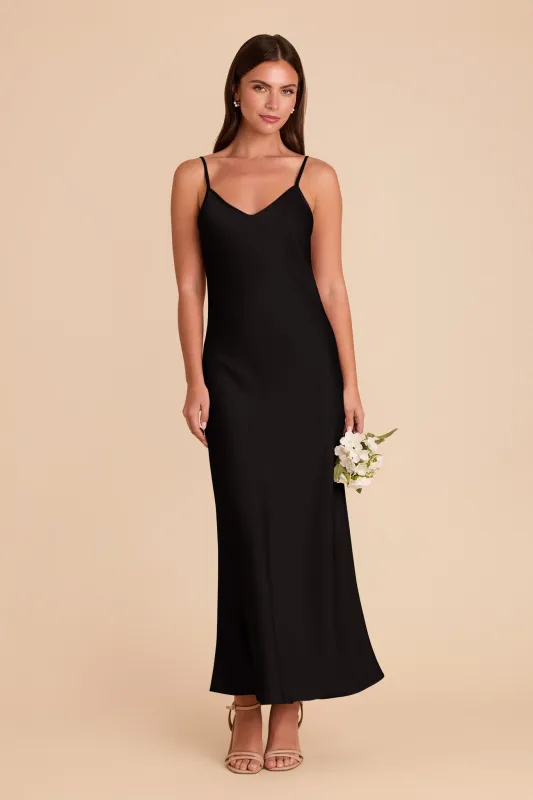 Alice Matte Satin Dress - Black sold by Birdy Grey