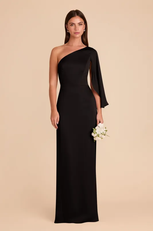 Christine Matte Satin Dress - Black sold by Birdy Grey