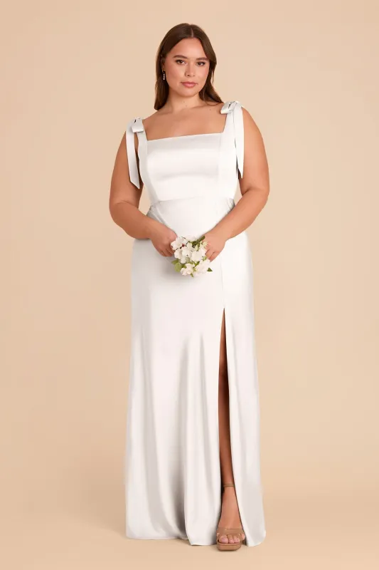 Alex Convertible Dress Matte Satin - White sold by Birdy Grey