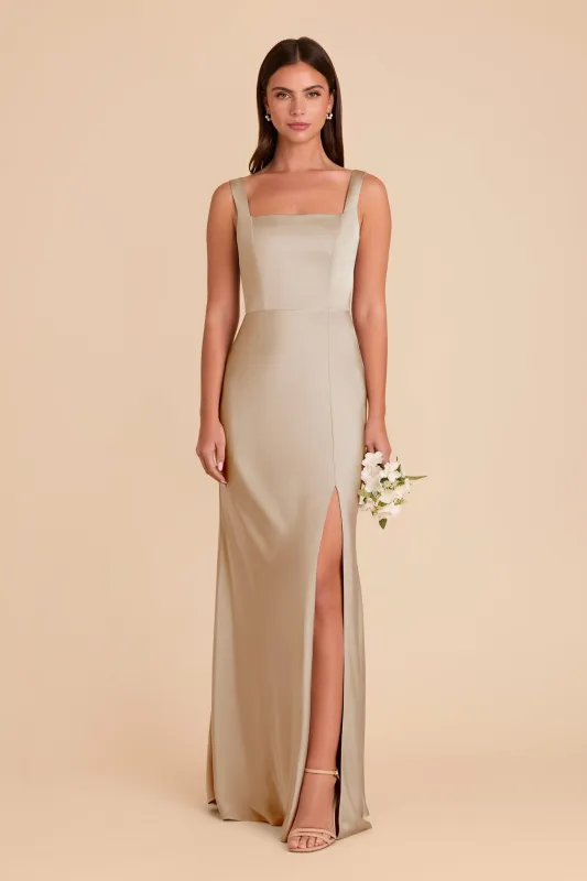 Alex Convertible Dress Matte Satin - Neutral Champagne sold by Birdy Grey