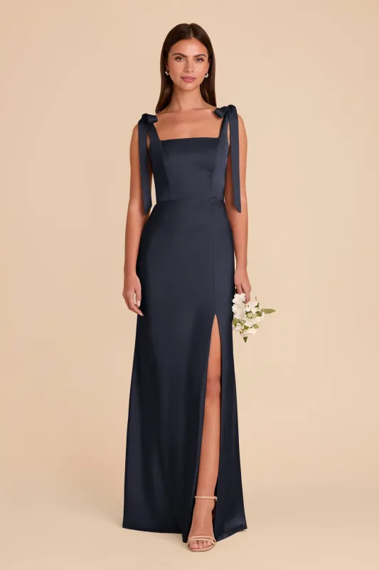 Alex Convertible Dress Matte Satin - Navy sold by Birdy Grey