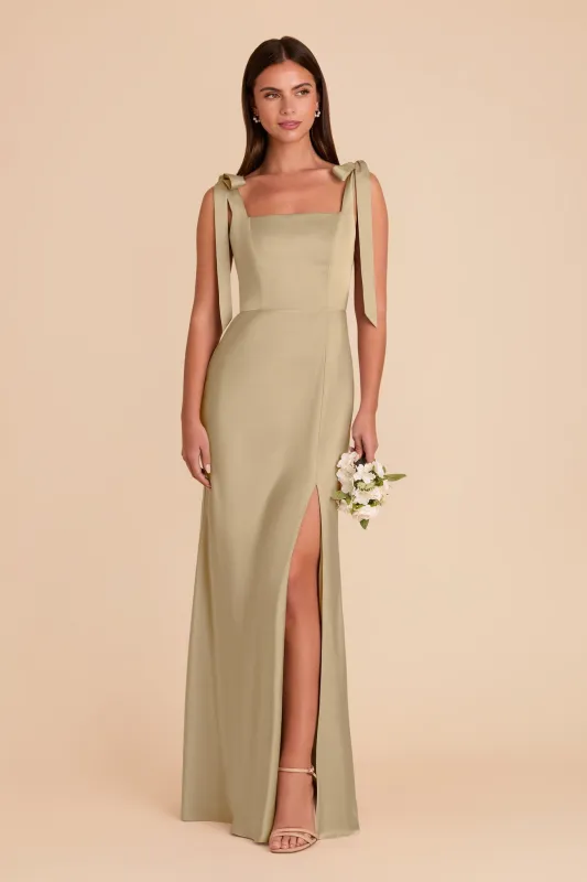 Alex Convertible Dress Matte Satin - Moss Green sold by Birdy Grey