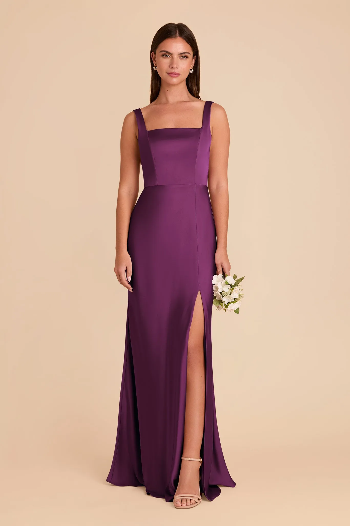 Alex Convertible Dress Matte Satin - Fig sold by Birdy Grey product image thumbnail 3