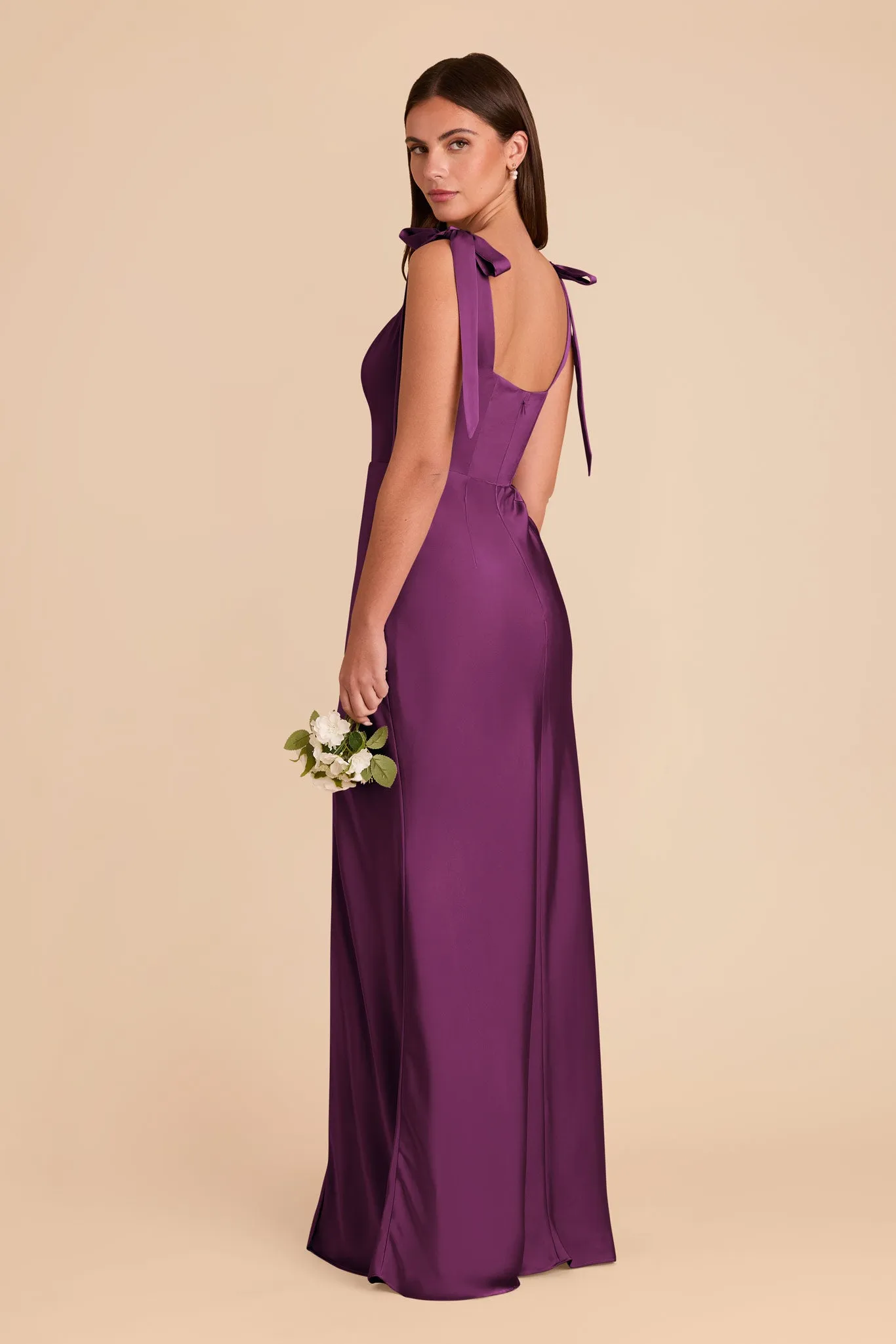 Alex Convertible Dress Matte Satin - Fig sold by Birdy Grey product image thumbnail 4