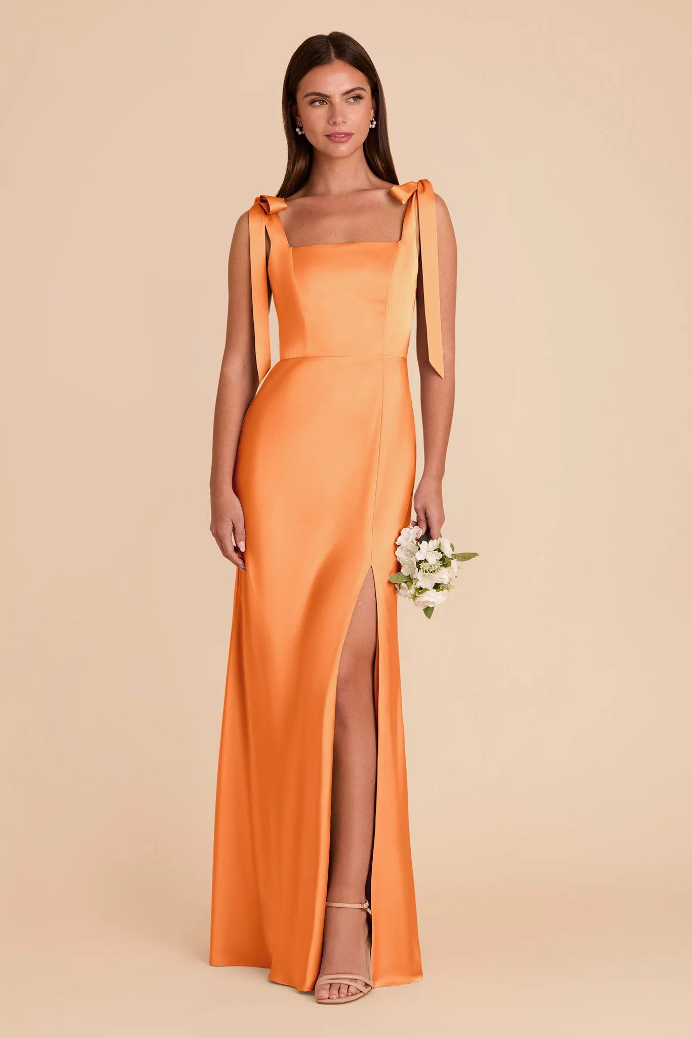 Alex Convertible Dress Matte Satin - Apricot sold by Birdy Grey product image thumbnail 4