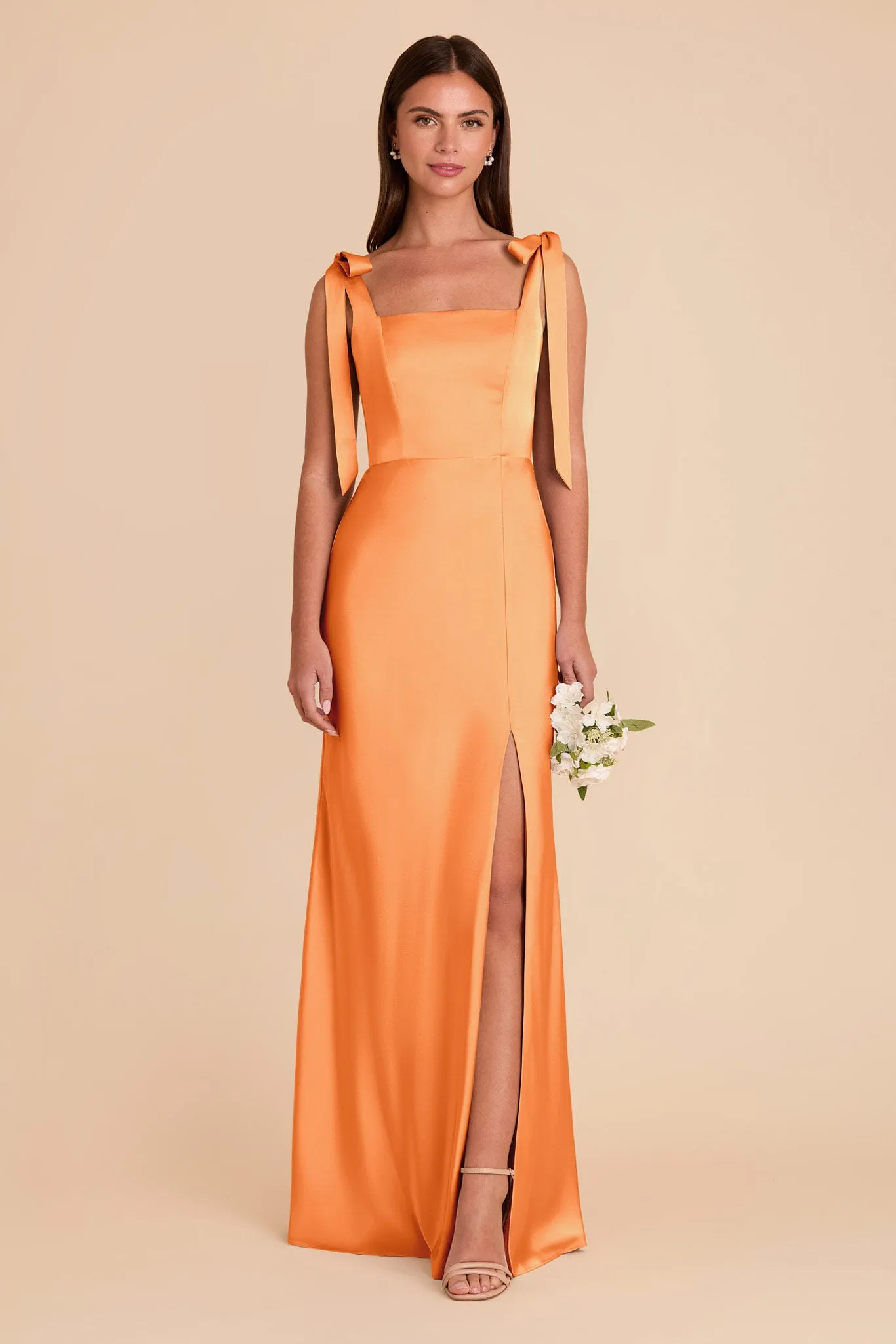 Alex Convertible Dress Matte Satin - Apricot sold by Birdy Grey product image thumbnail 3
