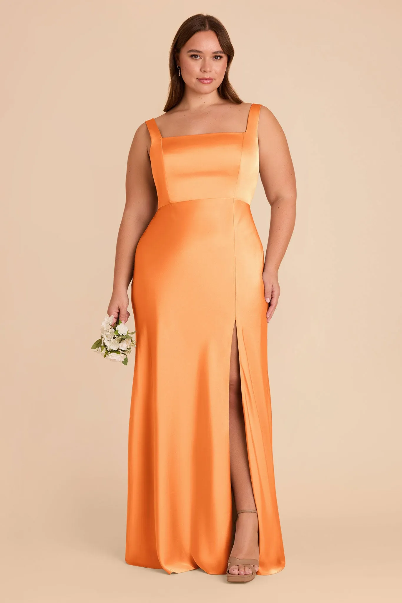 Alex Convertible Dress Matte Satin - Apricot sold by Birdy Grey product image thumbnail 2