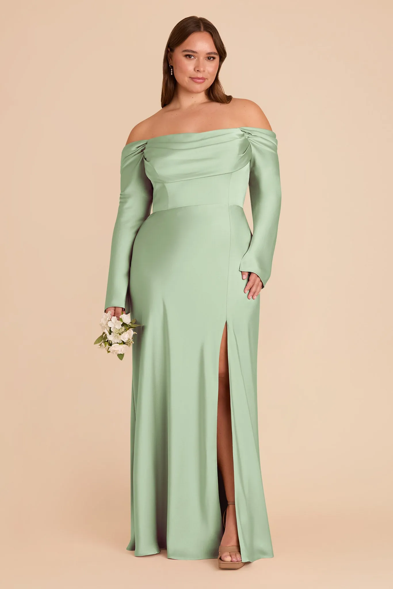 Maya Matte Satin Dress - Pistachio sold by Birdy Grey product image thumbnail 2