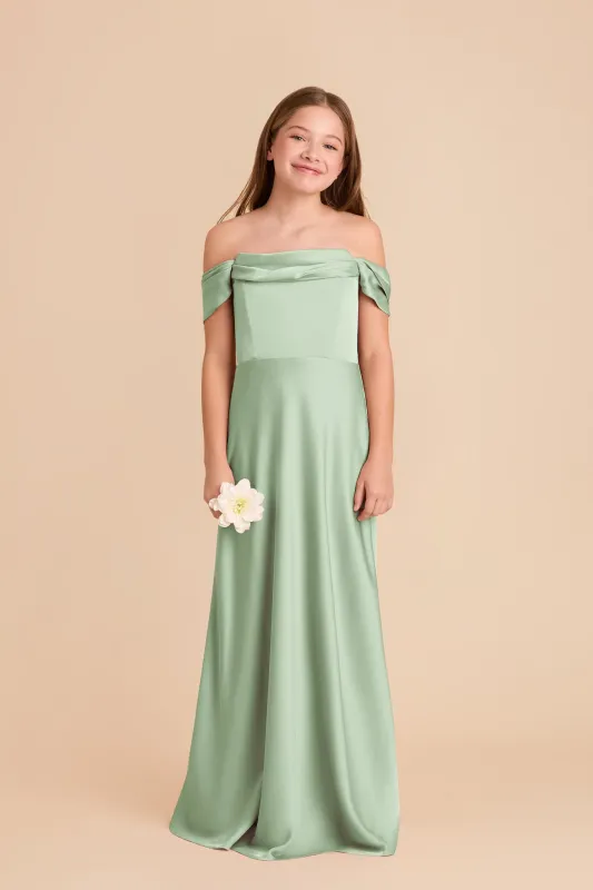 Mimi Junior Matte Satin Dress - Pistachio sold by Birdy Grey