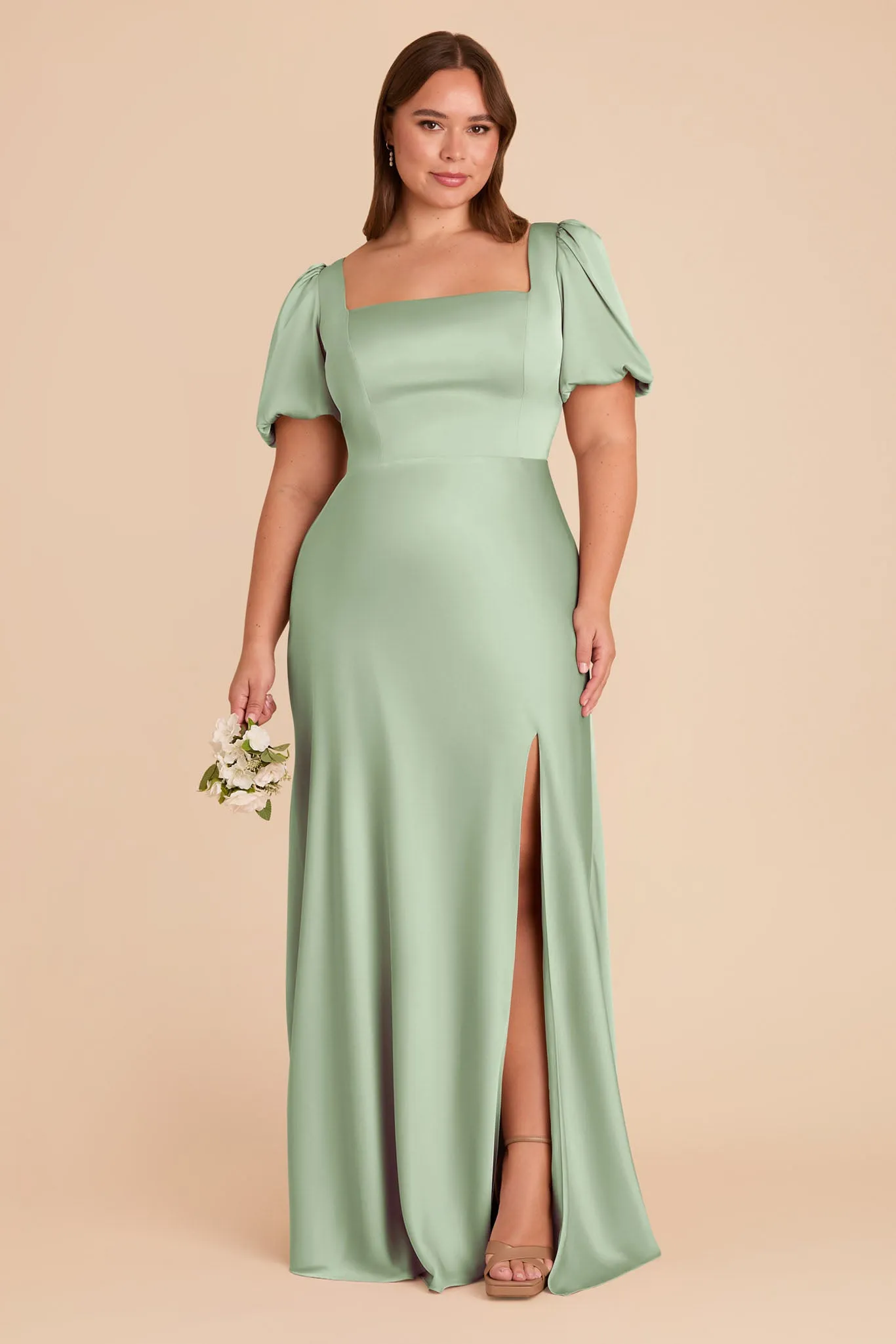 Judy Matte Satin Dress - Pistachio sold by Birdy Grey product image thumbnail 2