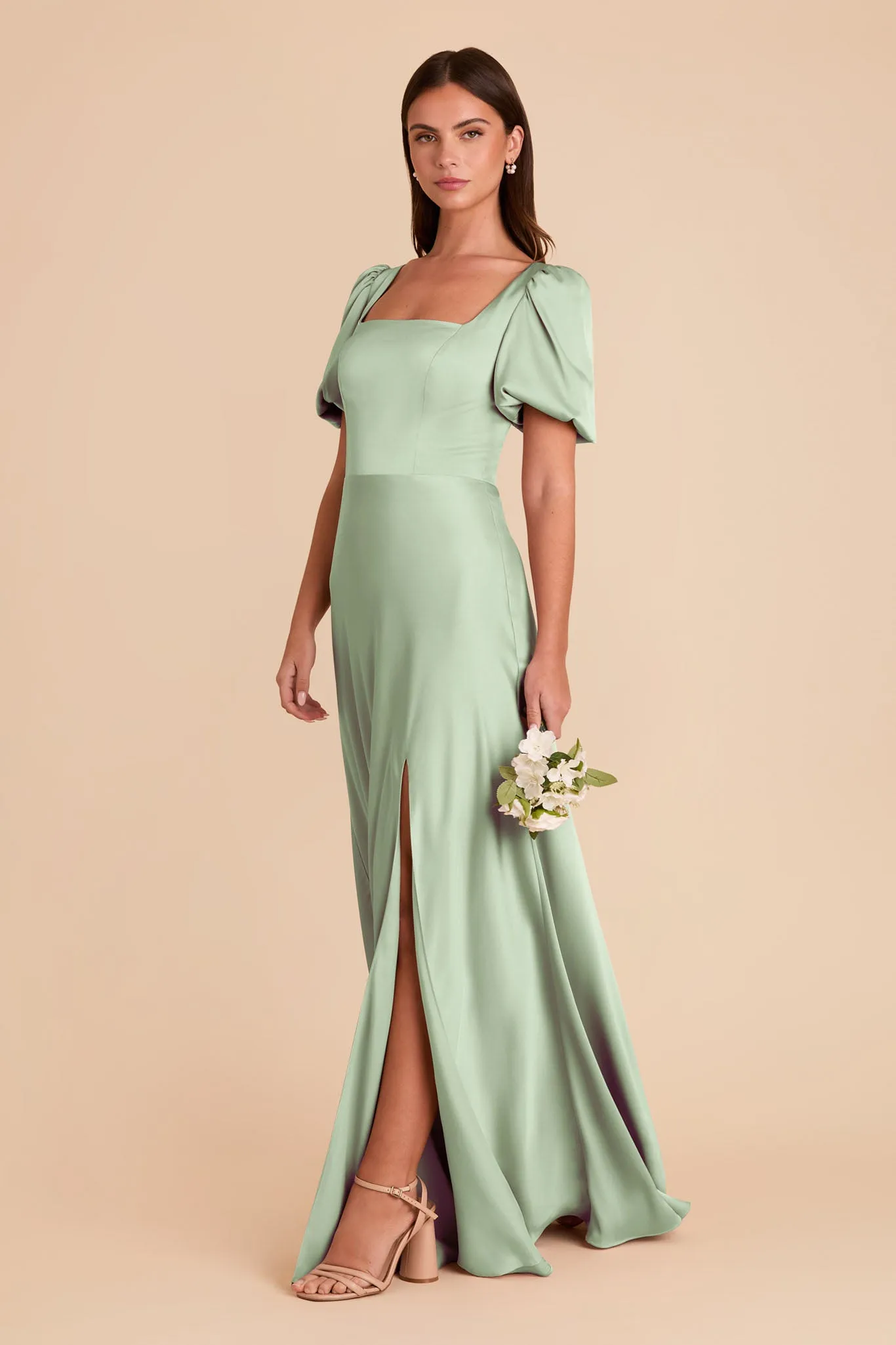Judy Matte Satin Dress - Pistachio sold by Birdy Grey product image thumbnail 4