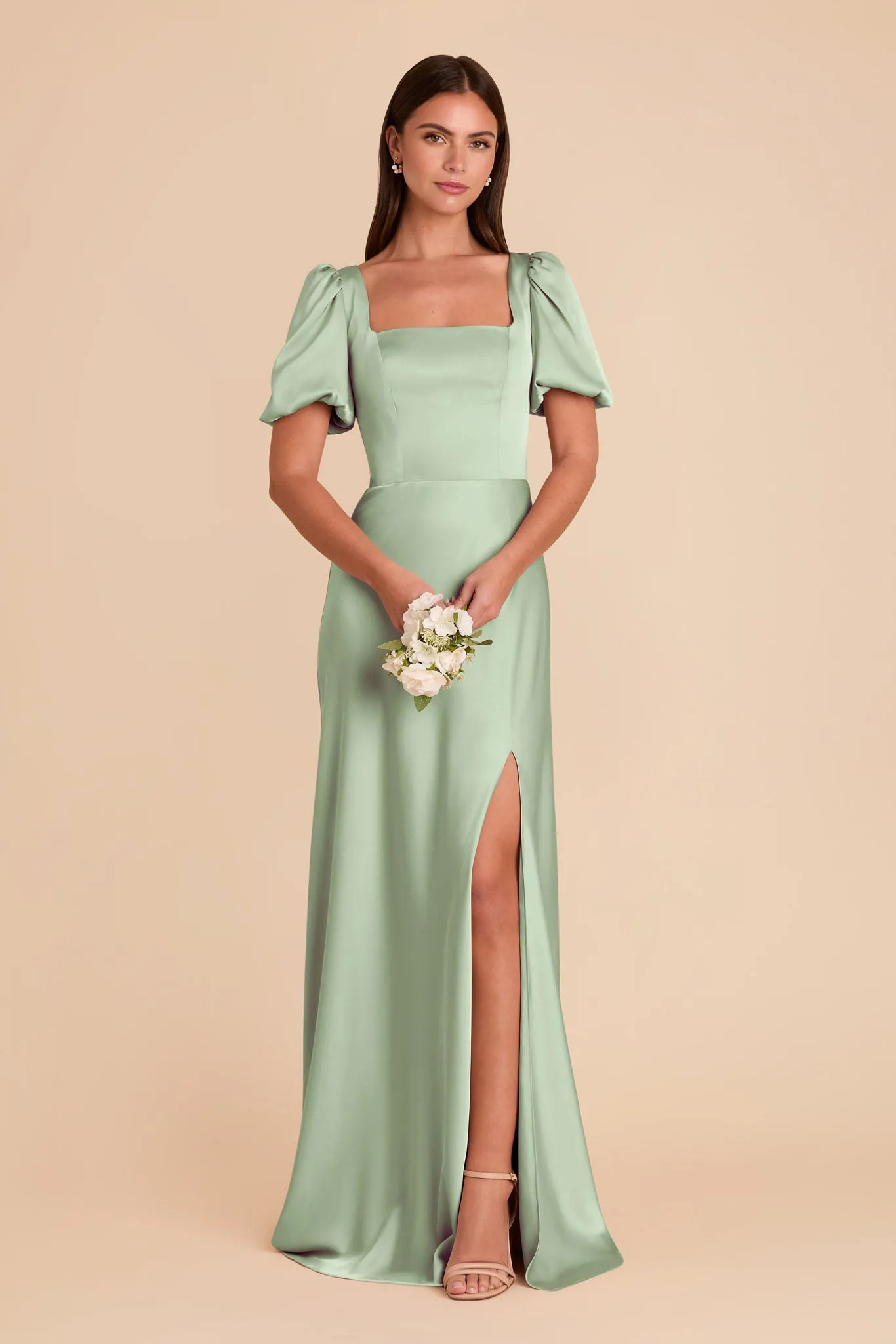 Judy Matte Satin Dress - Pistachio sold by Birdy Grey product image thumbnail 3