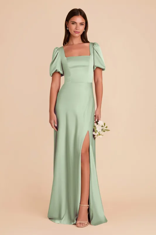 Judy Matte Satin Dress - Pistachio sold by Birdy Grey
