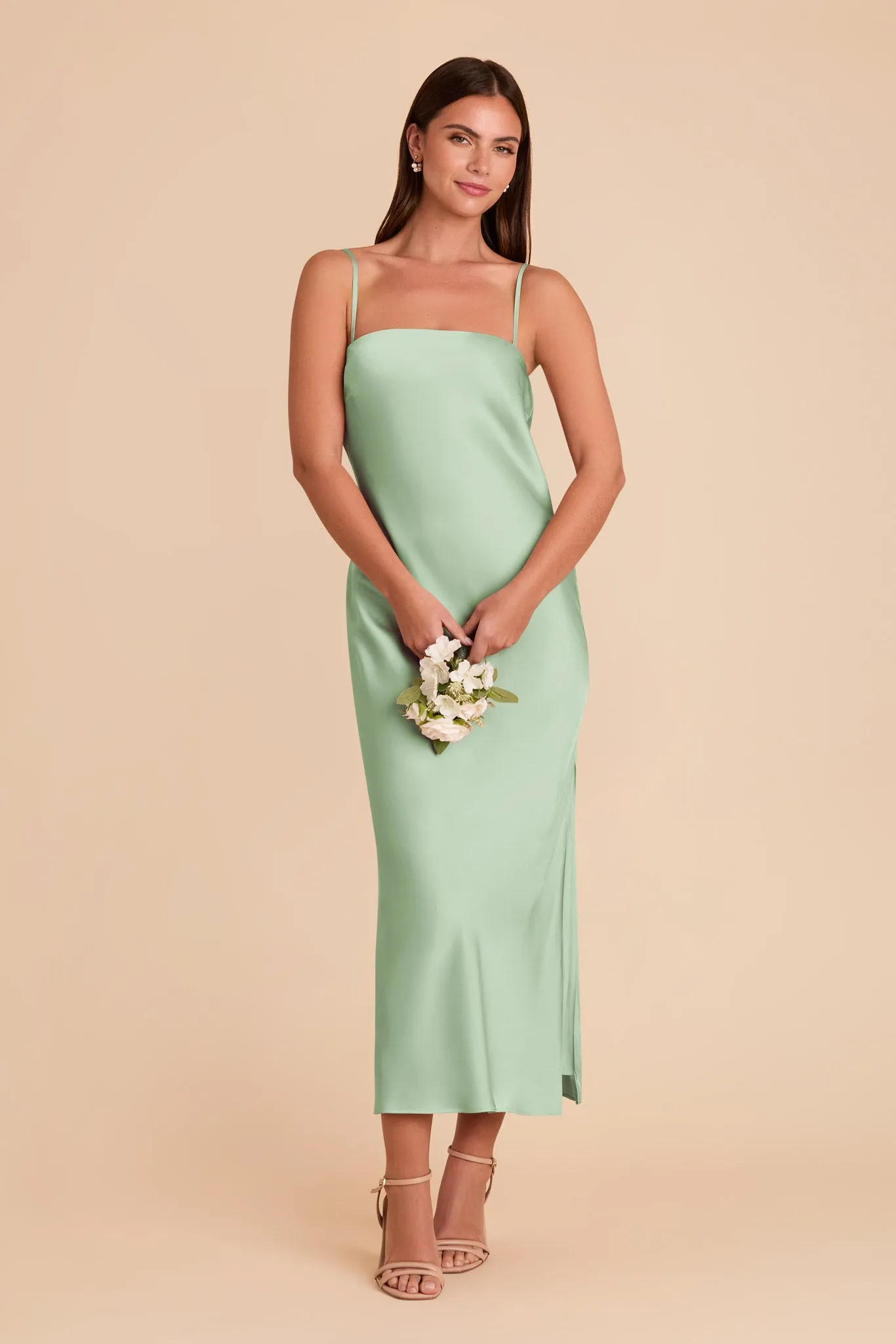 Isla Matte Satin Dress - Pistachio sold by Birdy Grey product image thumbnail 4