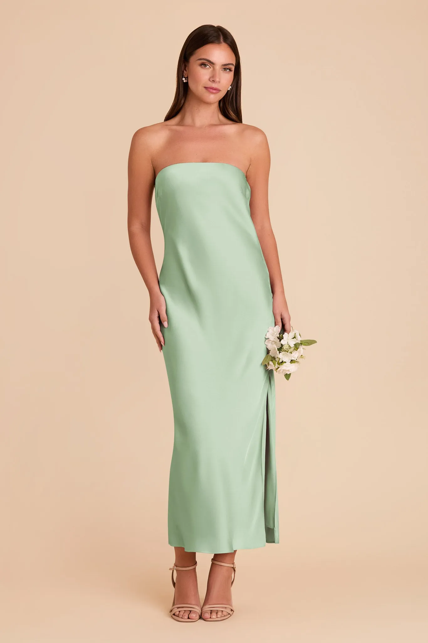 Isla Matte Satin Dress - Pistachio sold by Birdy Grey product image thumbnail 3