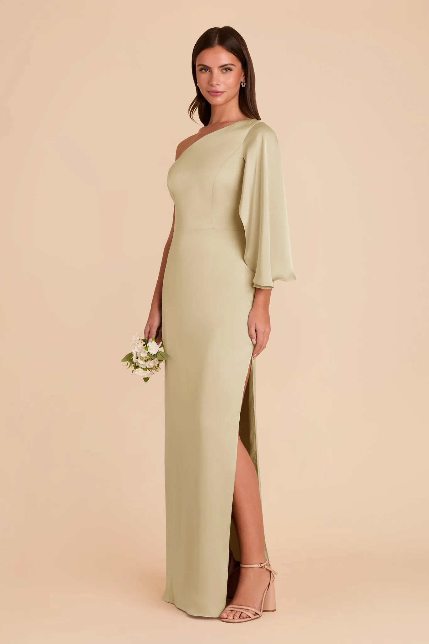 Christine Matte Satin Dress - Prosecco sold by Birdy Grey product image thumbnail 4