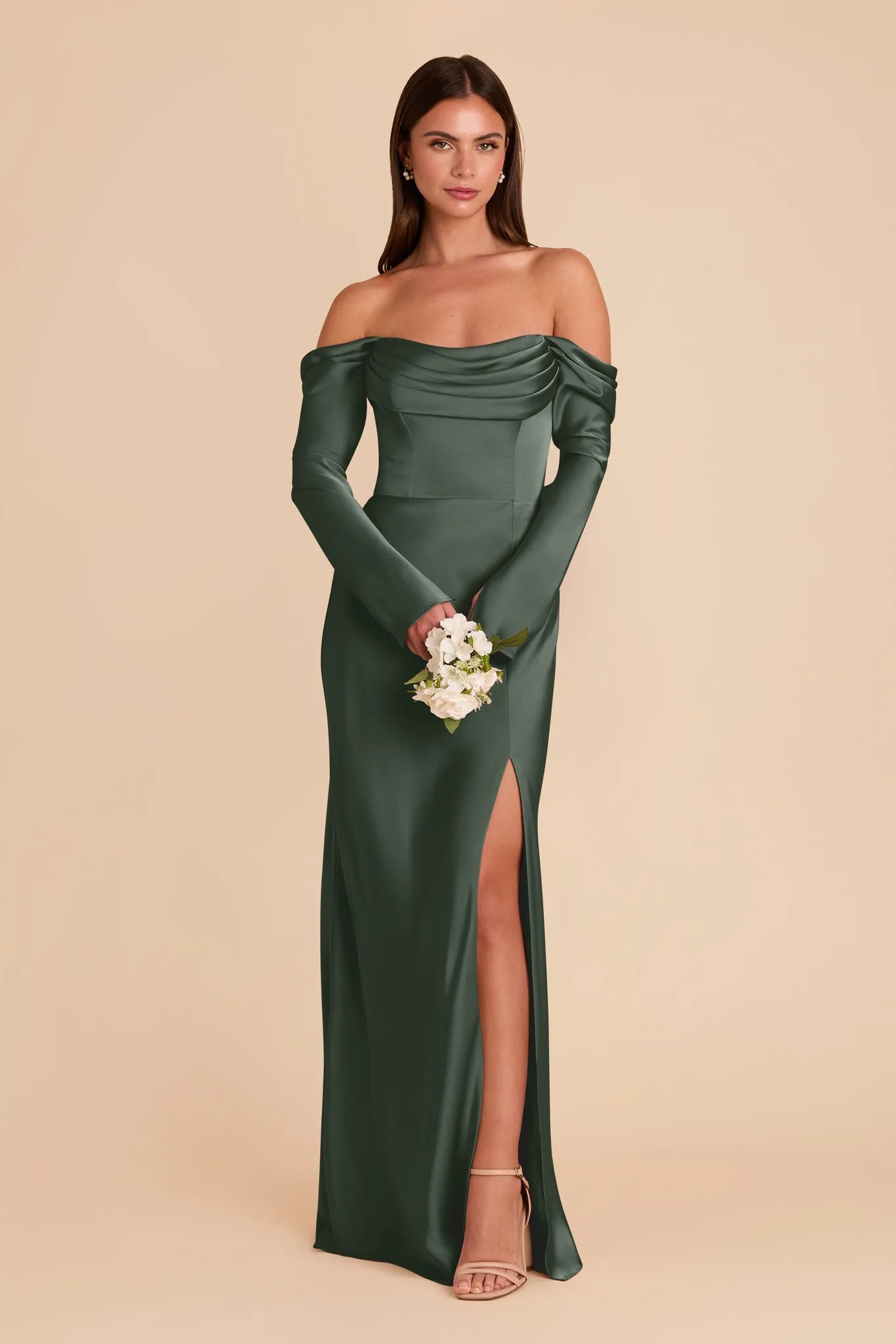 Maya Matte Satin Dress - Eucalyptus sold by Birdy Grey product image thumbnail 3
