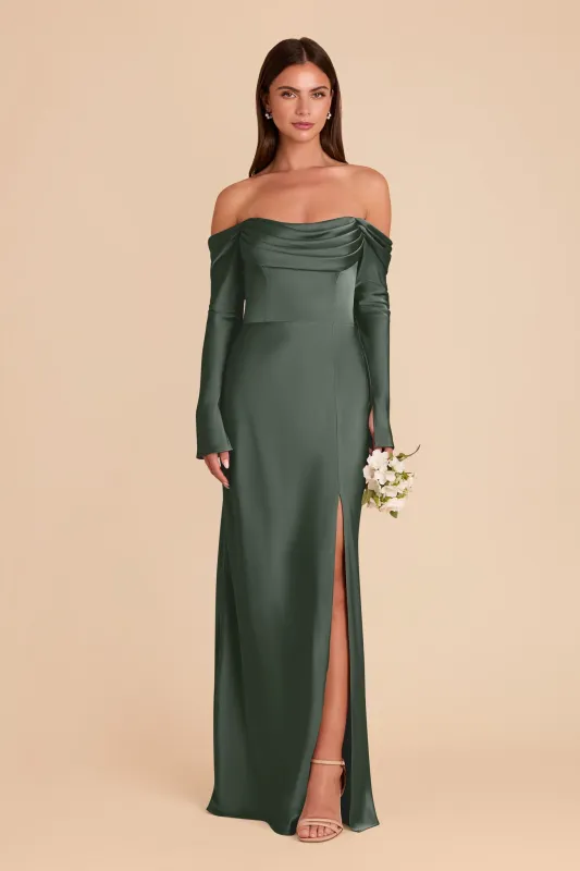 Maya Matte Satin Dress - Eucalyptus sold by Birdy Grey