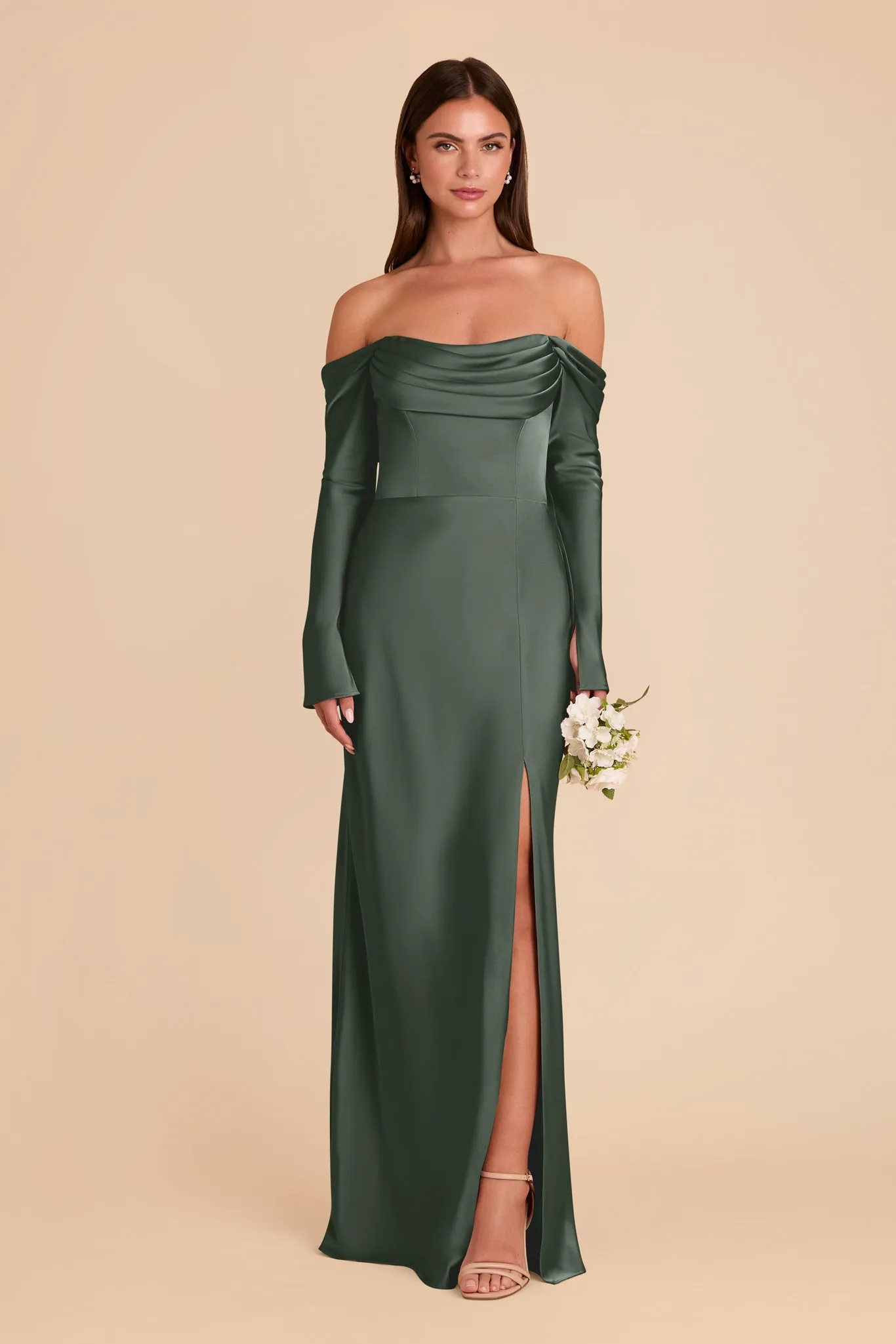 Maya Matte Satin Dress - Eucalyptus sold by Birdy Grey